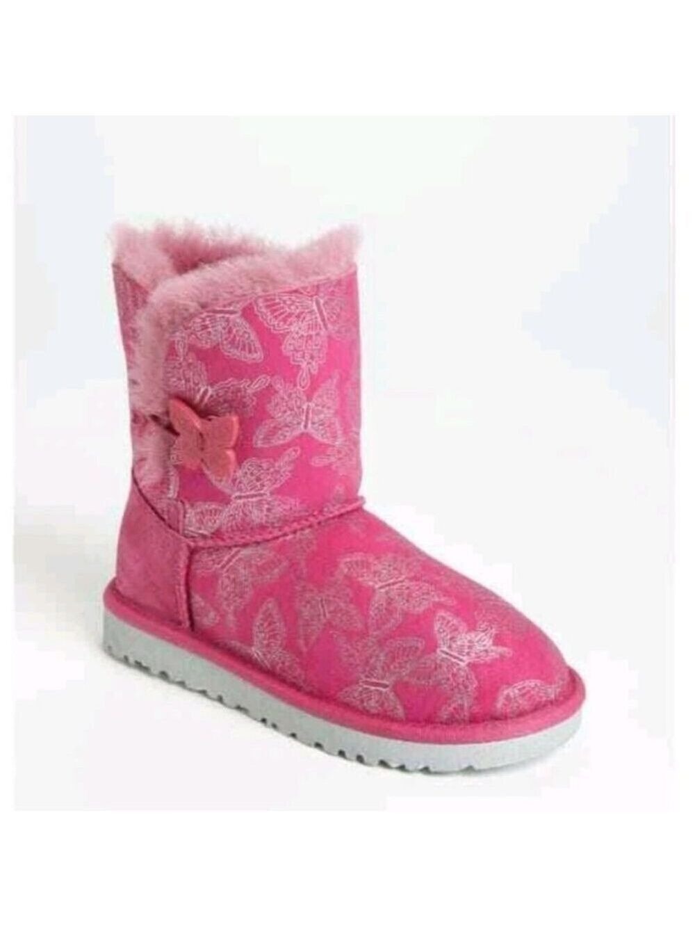 UGG Australia | Youth Kids Pink Size 4 Bailey Button Butterfly Boots